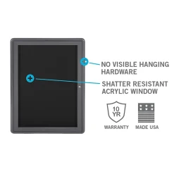 Ghent Ovation 4' H x 6' W Enclosed Fabric Bulletin Board with Gray Frame, 3 Door, Gray (OVG5-F91)