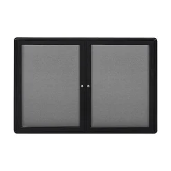 Ghent Ovation Fabric Enclosed Bulletin Board, Black Frame, 3'H x 4'W (OVK2-F91)