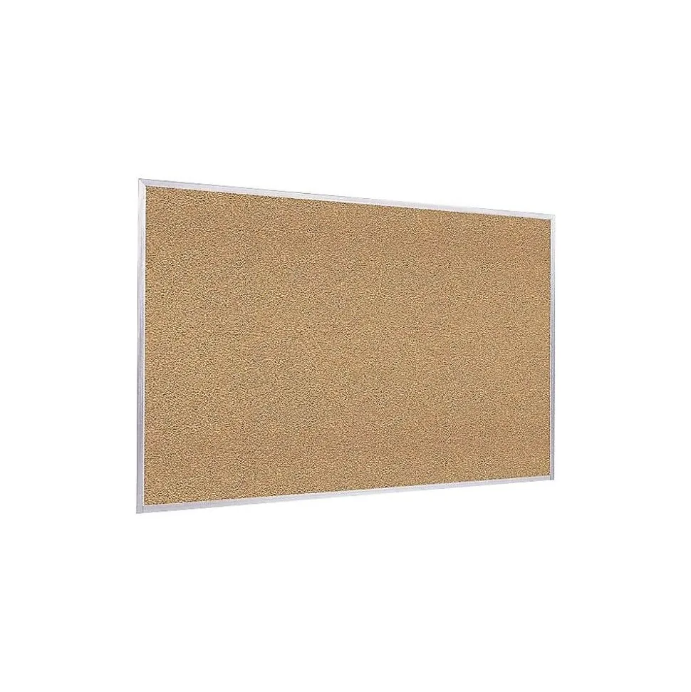 Ghent Traditional Cork Bulletin Board, Aluminum Frame, 4' x 3' (1334-1)