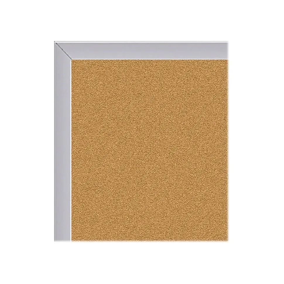 Ghent Traditional Cork Bulletin Board, Aluminum Frame, 4' x 3' (1334-1)