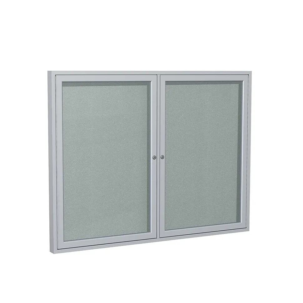 Ghent Vinyl Enclosed Bulletin Board, Satin Frame, 3'H x 4'W (PA23648VX-193)