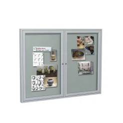 Ghent Vinyl Enclosed Bulletin Board, Satin Frame, 3'H x 4'W (PA23648VX-193)