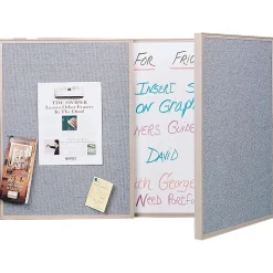 Ghent VisuALL PC Whiteboard Cabinet with Fabric Bulletin Board Exterior Doors, Gray (41302)