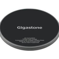 Gigastone Qi Certified Fast Wireless Charging Pad, Black, (GS-GA-9700B-R)