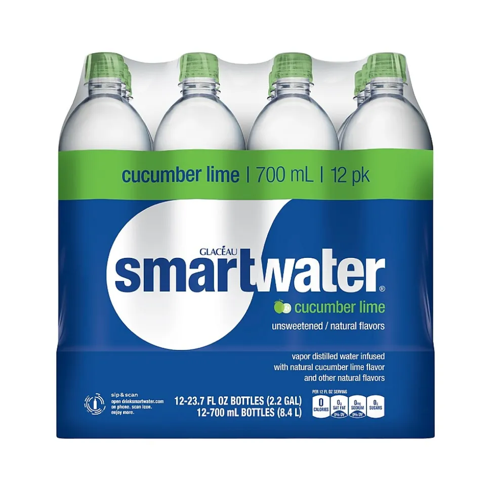 Glaceau Smartwater Flavored Water, 23.7 Oz., 12/Pack (157206)