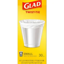 Glad 4 Gallon Kitchen Trash Bags, 30/Box (78817)