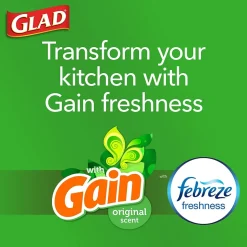 Glad ForceFlex Tall 13 Gallon Kitchen Drawstring White Trash Bags, 110/Box (79098)