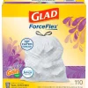 Glad ForceFlex Tall Kitchen Drawstring Trash Bags, 13 Gallon, Gain Lavender with Febreze Freshness, 110 Count (79157)