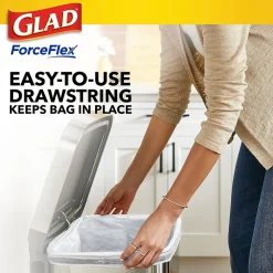 Glad ForceFlex Tall Kitchen Drawstring Trash Bags, 13 Gallon, Gain Lavender with Febreze Freshness, 80 Count (78533)