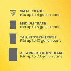 Glad ForceFlex Tall Kitchen Drawstring Trash Bags, 13 Gallon, Fresh Clean scent with Febreze Freshness, 80/Box(78534)