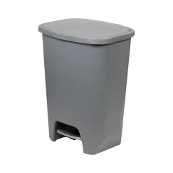 GLAD Plastic Step Trash Can, 20-Gallon, Gray (GLD-74231-1)