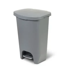 Glad Plastic Step Trash Can, 13-Gallon, Gray (GLD-74131-1)