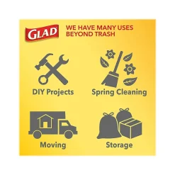 Glad Quick-Tie 13-Gallon Tall Kitchen Trash Bag, 23.75