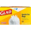 Glad Quick-Tie Tall Kitchen Trash Bags, 13 Gallon, 200/Box (15931)