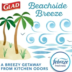 Glad Small Kitchen Drawstring Trash Bags, 4 Gallon, Blue, Febreze Beachside Breeze, 80/Box (79155)