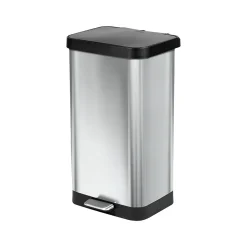 Glad Stainless Steel Step Trash Can, 20-Gallon, Stainless Steel/Black (GLD-74507)