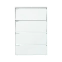 Global 9300 Plus Series 4-Drawer Lateral File Cabinet, Locking, Letter/Legal, Designer White, 36" (TD9336P4F1HDWT)