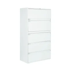 Global 9300 Plus Series 5-Drawer Lateral File Cabinet, Locking, Letter/Legal, Designer White, 36" (TD9336P5F1HDWT)