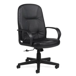 Global Arno High Back Tilter Custom Leather Chair, Black