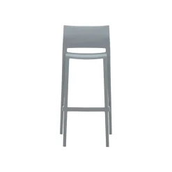 Global Bakhita Plastic Armless Bar Chair, Alloy, 4/Carton (6754ALY)