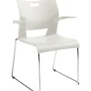 Global Duet 6620 Polypropylene Stacking Chairs with Arms, Ivory Clouds, 4/Ct (TD6620CH-IVC)