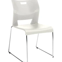 Global Duet 6621 Polypropylene Armless Stacking Chairs, Ivory Clouds, 4/Ct (TD6621CH-IVC)