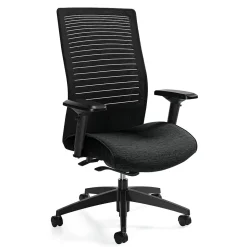 Global Loover Urban Fabric Mesh High Back Weight Sensing Synchro Tilter Chair, Black Coal