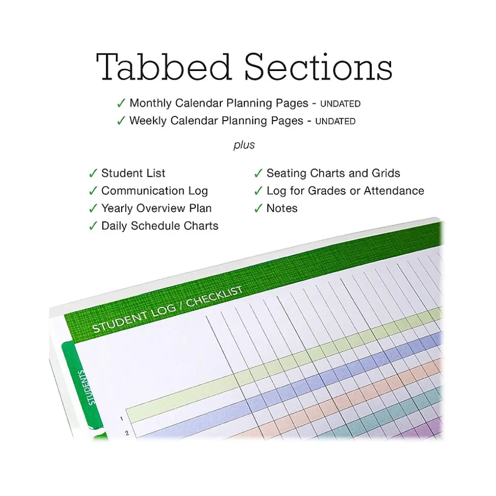 Global Printed Products Deluxe 8.5" x 11" Teacher Academic Planner, Multicolor (DTP-0001-U22-S)