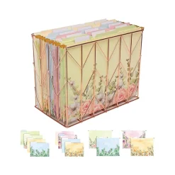 Global Printed Products Deluxe Designer Watercolor Floral Hanging File Folder Kit, 1/3-Cut Tab, Letter Size, Assorted Colors