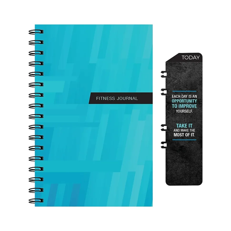 Global Printed Products Hardcover Fitness Journal, College-Ruled, Blue, 120 Pages (GPP-0068-S)