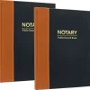 Global Printed Products Notary Public Record Book, 8.5" x 11", Black/Tan (GPP-0094-A)