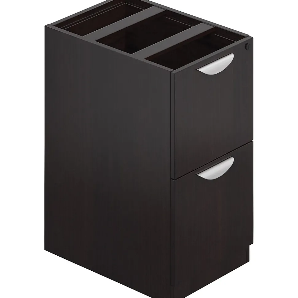 Global Superior 2-Drawer Vertical File Cabinet, Letter Size, Lockable, 28"H x 16"W x 22"D, Espresso (TDSL22FF-AEL)