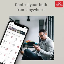 Globe Electric A19-Shape E26-Base Wi-Fi Dimmable 60-Watt-Equivalent Frosted Smart LED Light Bulbs, Soft White, 2/Pack (34209)