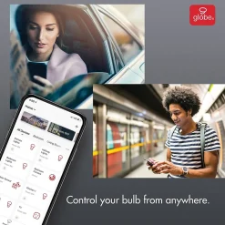Globe Electric A19-Shape E26-Base Wi-Fi Tunable 60-Watt-Equivalent Frosted Smart LED Light Bulb, Color Changing RGB (34212)