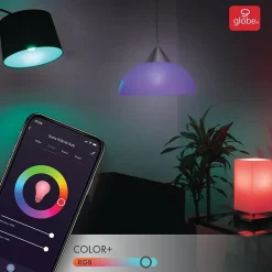 Globe Electric A19-Shape E26-Base Wi-Fi Tunable 60-Watt-Equivalent Frosted Smart LED Light Bulb, Color Changing RGB (34212)