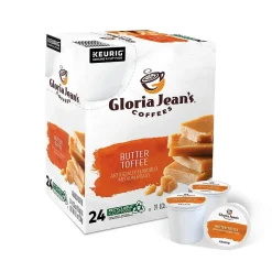 Gloria Jean's Butter Toffee Coffee Keurig® K-Cup® Pods, Medium Roast, 24/Box (60051-012)