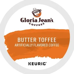 Gloria Jean's Coffees Butter Toffee Coffee, Keurig K-Cup Pod, Medium Roast, 96/Carton (60051-012CT)