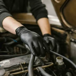 GloveWorks GPNB Nitrile Industrial Grade Gloves, Medium, Black, 100/Box (GPNB44100)