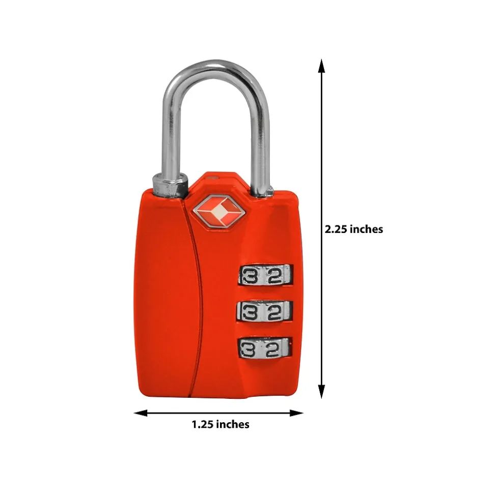 Go Green Power Travergo 3 Digit Combination Lock, Red (TR1120RD)