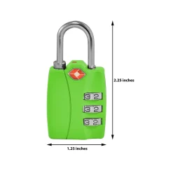 Go Green Power Travergo 3-Digit Combination Lock, Green (TR1120GN)