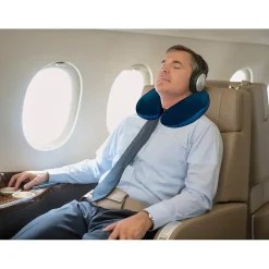 Go Green Power Travergo Polyester Travel Pillow, Blue (TR1020BL)