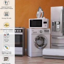 GoGreen Power 14/3 6' Appliance Cord, Beige, 3/Pack (GG-25606)