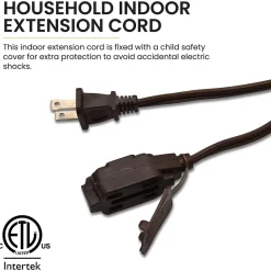 GoGreen Power 15' Extension Cord, 3-Outlet, 16 AWG, Brown (GG-24815-3)