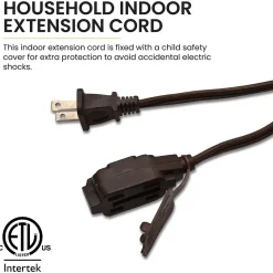 GoGreen Power 6' Extension Cord, 3-Outlet, 16 AWG, Brown (GG-24806-10)