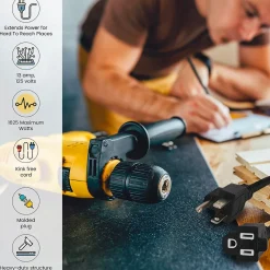 GoGreen Power 8' Indoor/Outdoor Extension Cord, 16 AWG, Black (GG-13708BK)