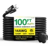 GoGreen Power 100' Indoor/Outdoor Extension Cord, 14 AWG, Black (GG-13800BK)