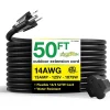 GoGreen Power 50' Indoor/Outdoor Extension Cord, 14 AWG, Black (GG-13850BK)