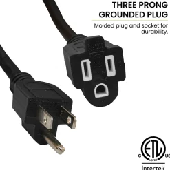 GoGreen Power 50' Indoor/Outdoor Extension Cord, 14 AWG, Black (GG-13850BK)