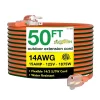 GoGreen Power 50' Indoor/Outdoor Extension Cord, 14 AWG, Orange (GG-13850)