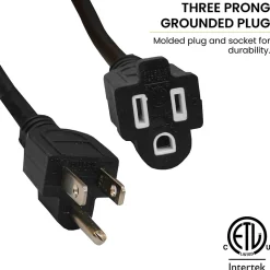 GoGreen Power 25' Indoor/Outdoor Extension Cord, 16 AWG, Black (GG-13725BK)